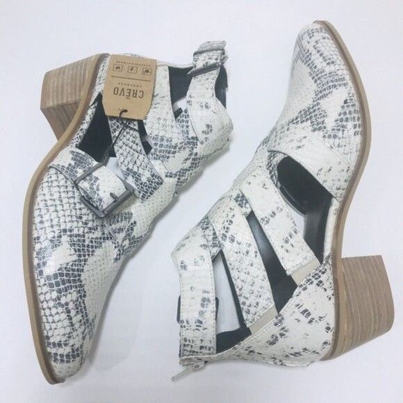 CREVO Jessamine Snake Embossed Genuine Leather Ankle Boots Size 10 NWOT - Picture 3 of 7